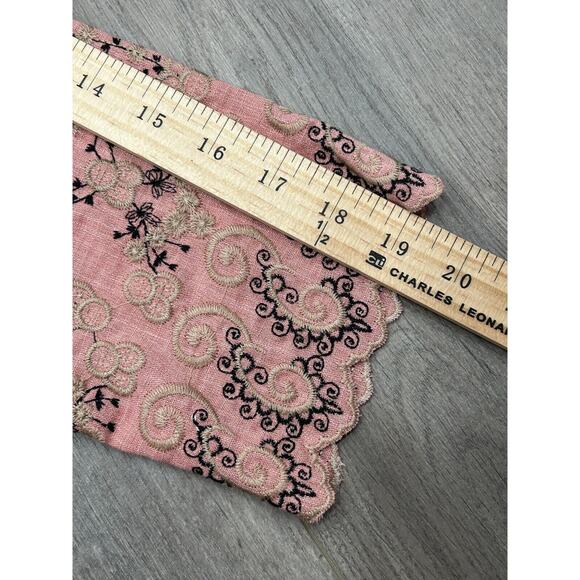 Misa Boho Dress Womens XS Pink Viscose Embroidered Tie Waist V Neck Drawstring - Picture 15 of 16